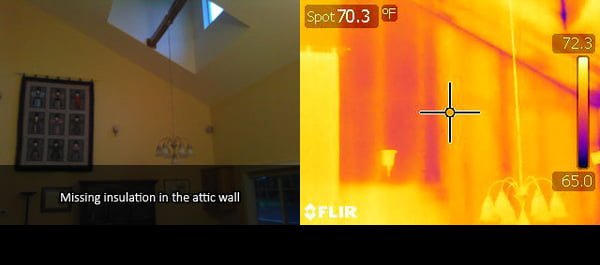 Infrared Inspection Reveals Missing Insulation