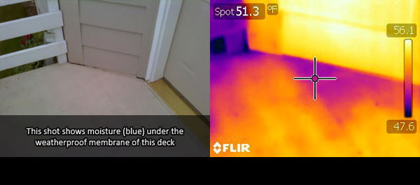 Infrared Inspection Reveals Moisture Under Deck